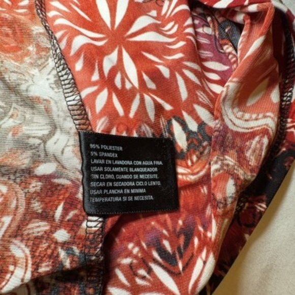 East 5th Y2K Top Medium Orange Floral Babydoll Boho Earthy Grunge Fairy - Picture 8 of 8